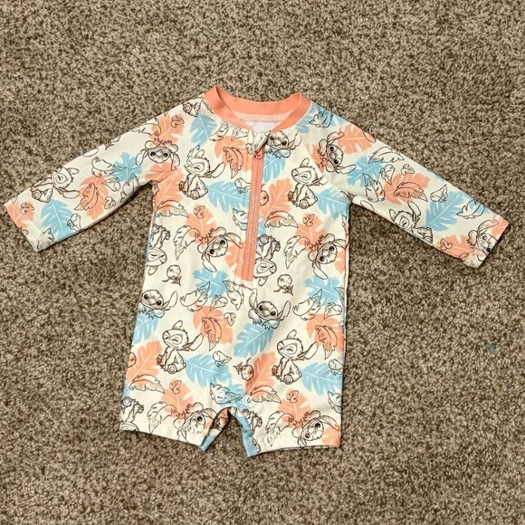 Disney Stitch Rash Guard/Swim Suit 0-3mo - Picture 1 of 5